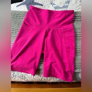Old Navy Pink Bike Shorts High-Waisted Stretch